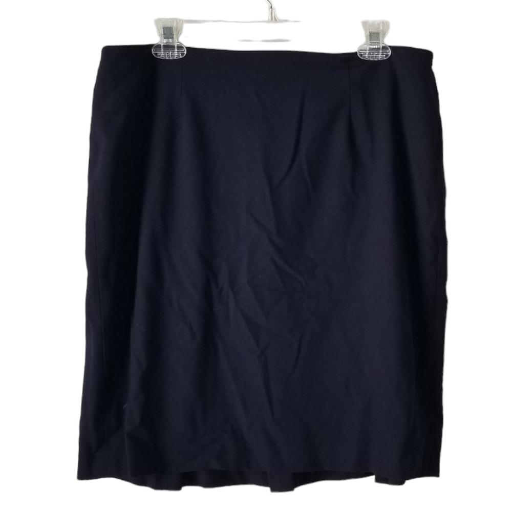 Talbots Petites Navy Pleated Back A Line Skirt Size 14P